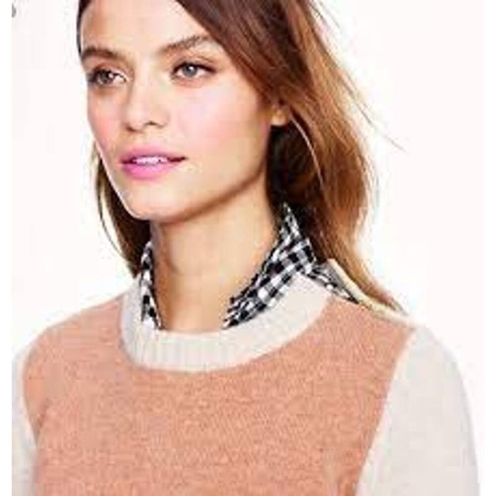 J. Crew - Color Block Raglan Style Wool Blend Sweater with Zipper Details- XS